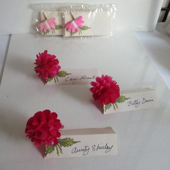 Pinks & Reds, Wedding Place Holders, Floral, Accent, Event, Decor, Vintage - Picture 1 of 9
